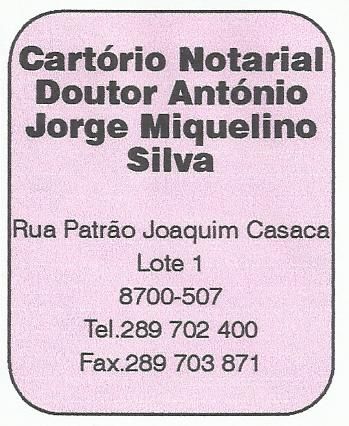 Cartório Notarial Doutor António Jorge Miquelino Silva